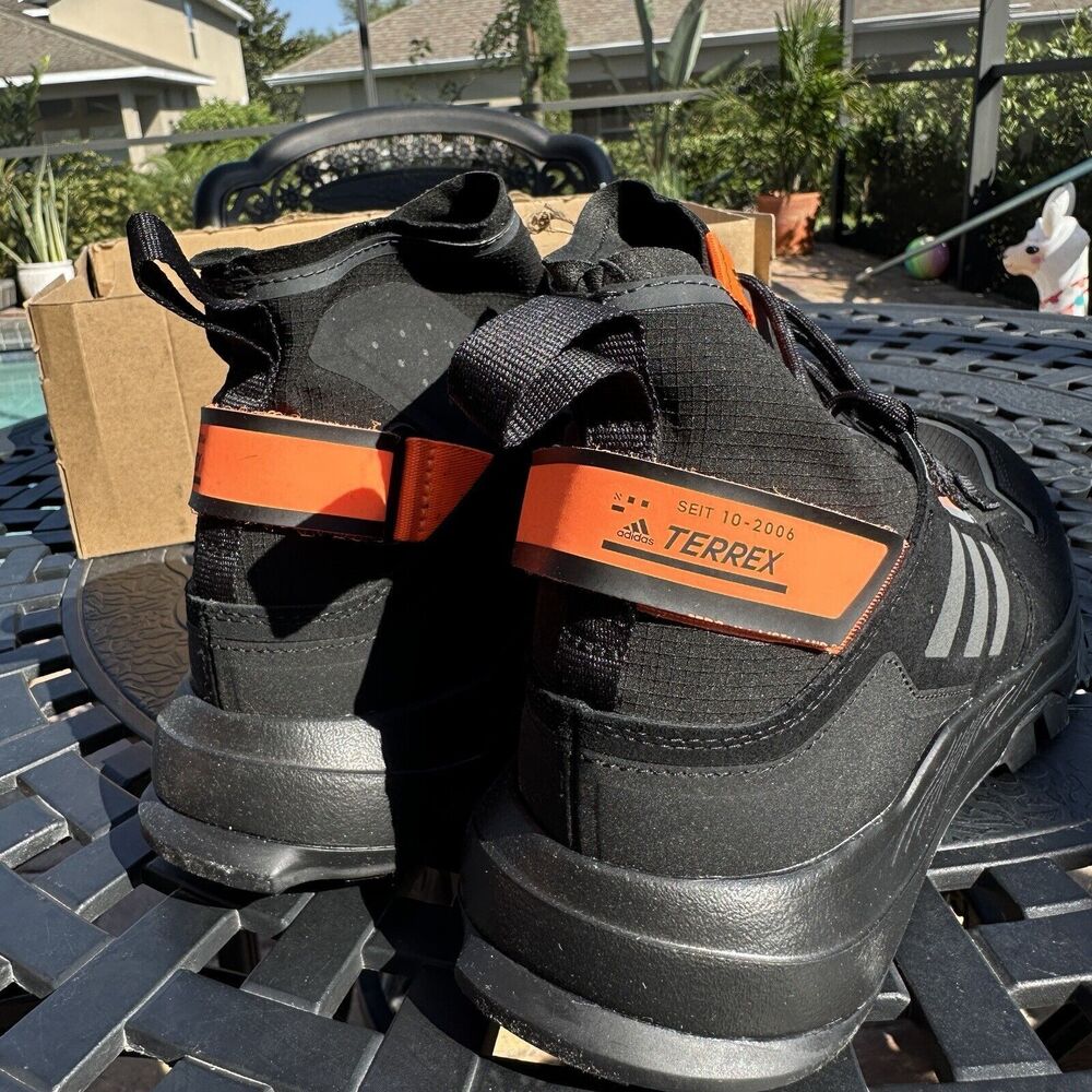 Adidas Terrex Hikster Mid Core Black Signal Orange Men's Shoes EH3529 Size 9.5 - Picture 3 of 15